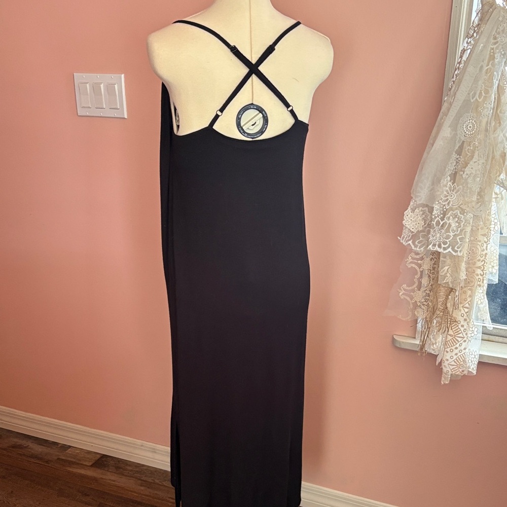Auden Black Spaghetti-Strap Midi Slip Dress - Picture 3 of 3